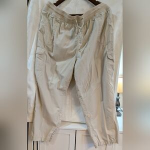 Woman Within Beige Straight-Leg Cargo Pants